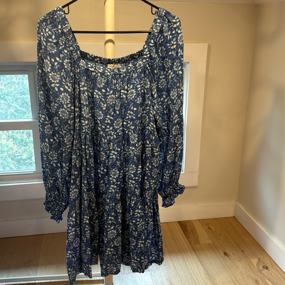 Patrons of Peace blue floral dress, size M